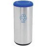 BASURERO SELECTIVO DE ACERO INOX. 40 L CON TAPA DE VAIVEN AZUL