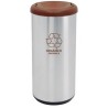 BASURERO SELECTIVO DE ACERO INOX. 40 L CON TAPA DE VAIVEN CAFE