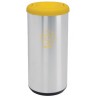 BASURERO SELECTIVO DE ACERO INOX. 40 L CON TAPA DE VAIVEN AMARILLA